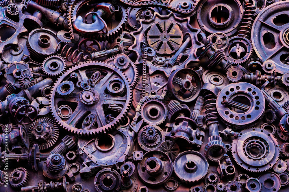 Steampunk texture, backgroung with mechanical parts, gear wheels Steampunk texture, backgroung with mechanical parts, gear wheels