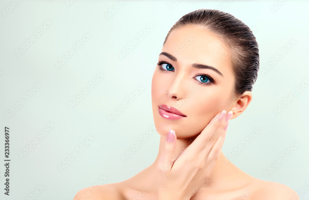 Pretty girl with clean and fresh skin, skin care concept Pretty girl with clean and fresh skin, skin care concept