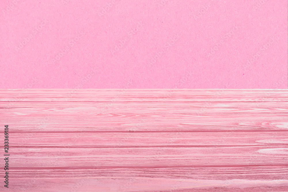 Obraz premium template of pink wooden floor with pink background