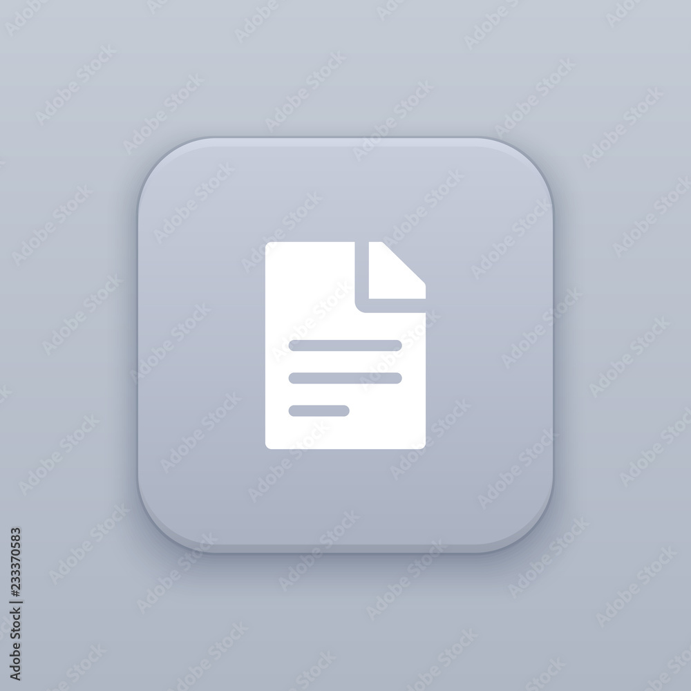 File, Document, gray vector button with white icon File, Document, gray vector button with white icon