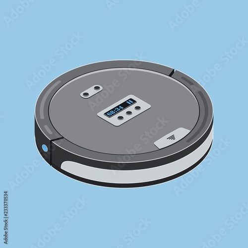 Robot vacuum cleaner. Isometric. 