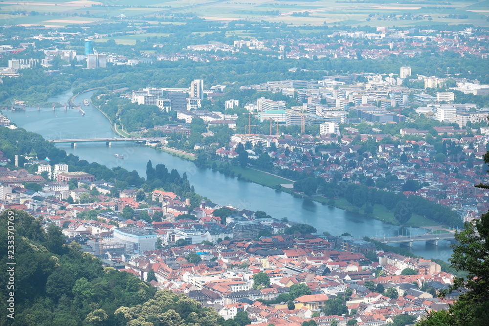 Naklejka premium aerial view of city