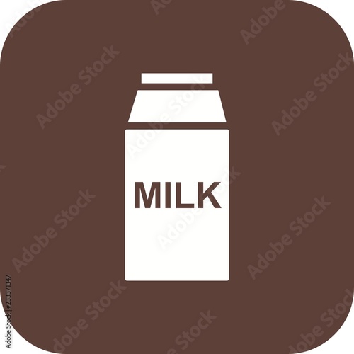 Milk Food Round Corner Glyph Icon