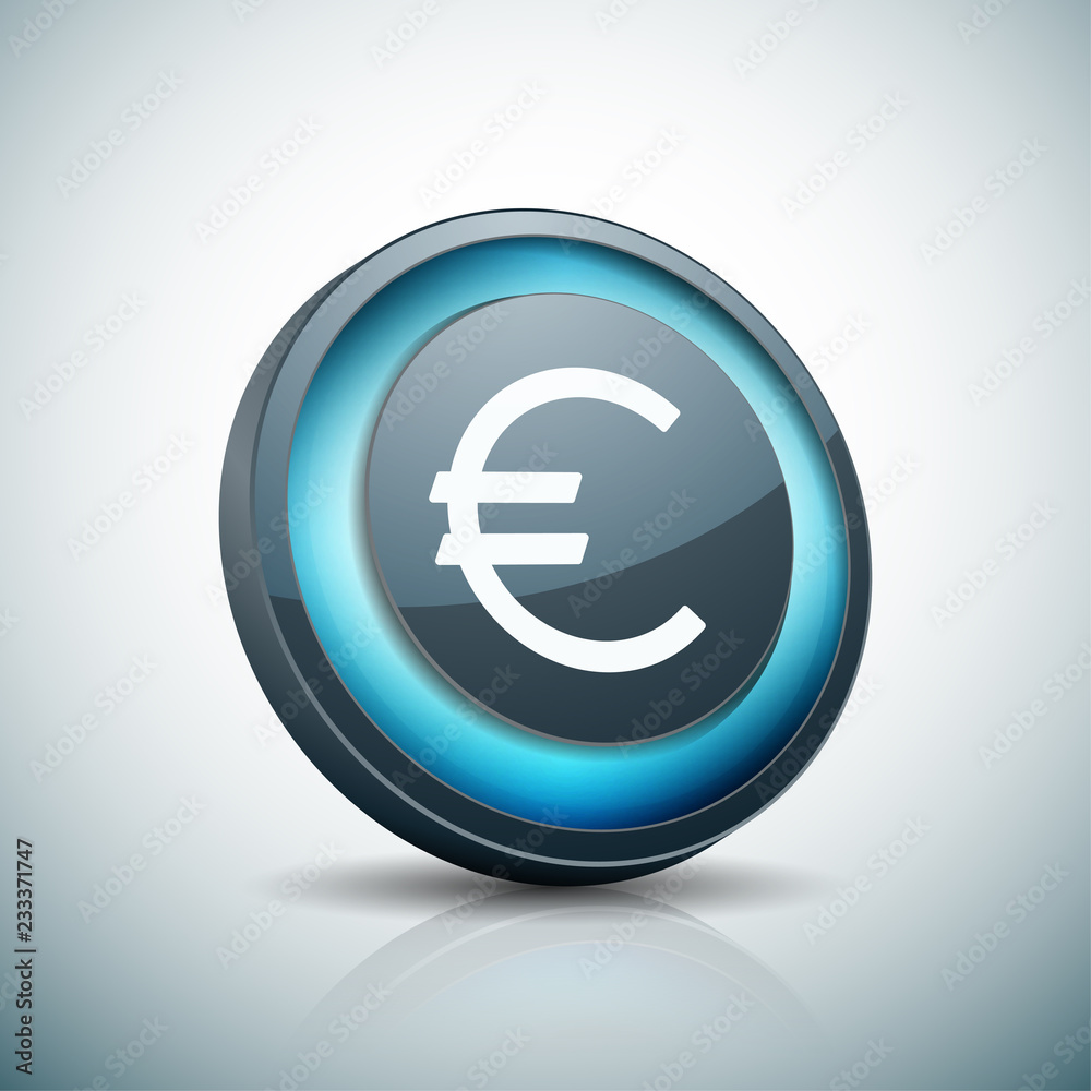 Euro Currency button illustration Euro Currency button illustration