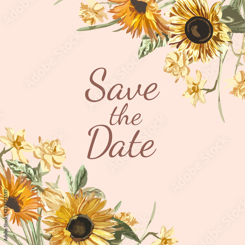 Save the date invitation mockup vector photo