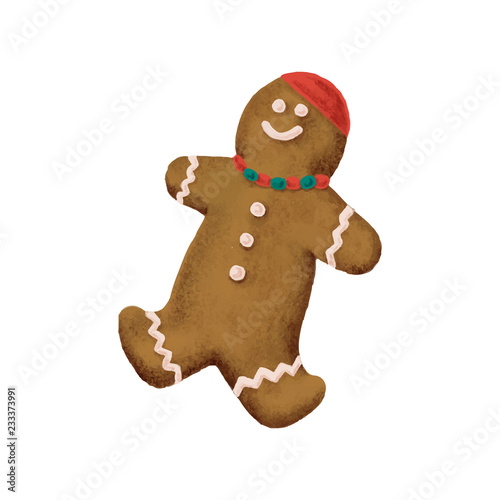 Hand drawn Christmas ginger bread cookie