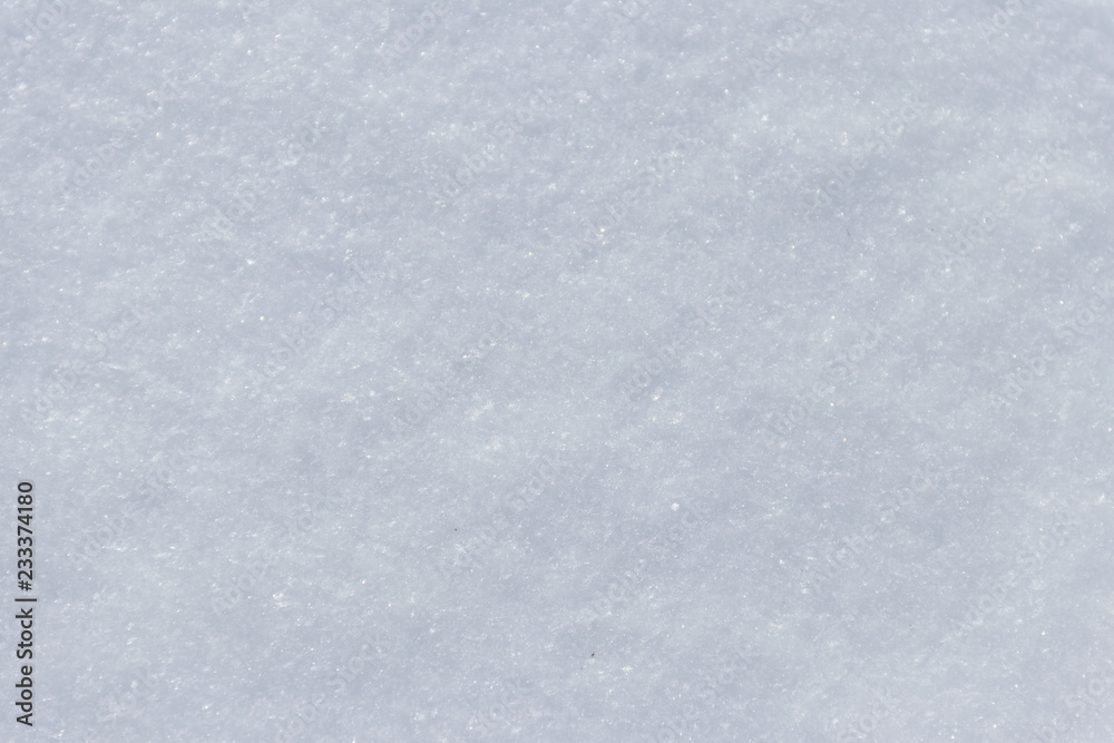 Texture of the white snow. Winter background