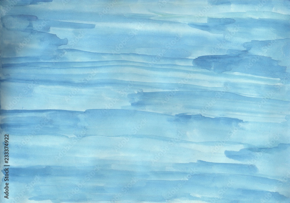 watercolor, water, blue, abstract, sea, ocean, sky, nature, waves, texture, 