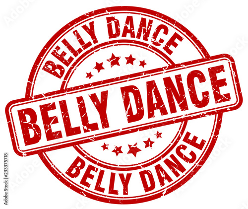 belly dance red grunge round vintage rubber stamp