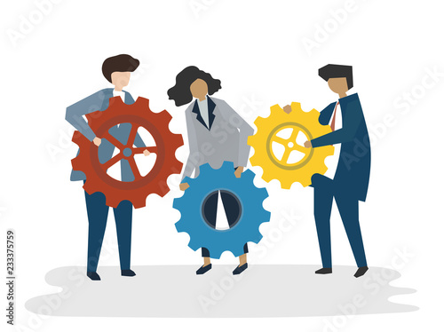 Illustration of people avatar business teamwork concept