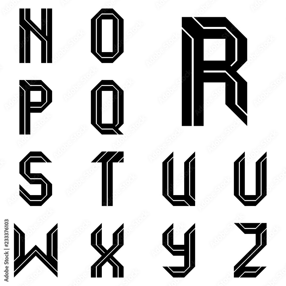 Design ABC letters from A to M