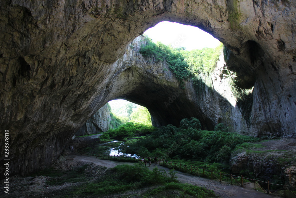 Famous Bulgarian cave called Devetashka cave near the town of Lovech