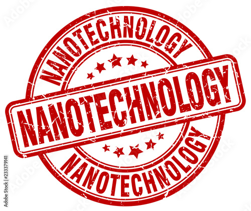nanotechnology red grunge stamp