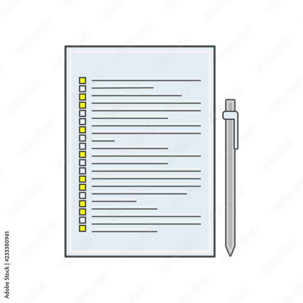The test icon in linear flat style. Poll, Exam or Checklist. The test icon in linear flat style. Poll, Exam or Checklist.