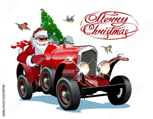 Vector Christmas Greeting Card with Christmas lettering