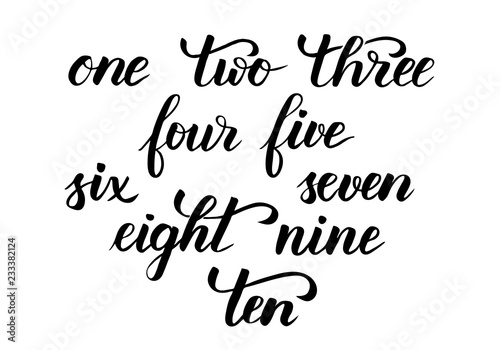 numbers brush calligraphy