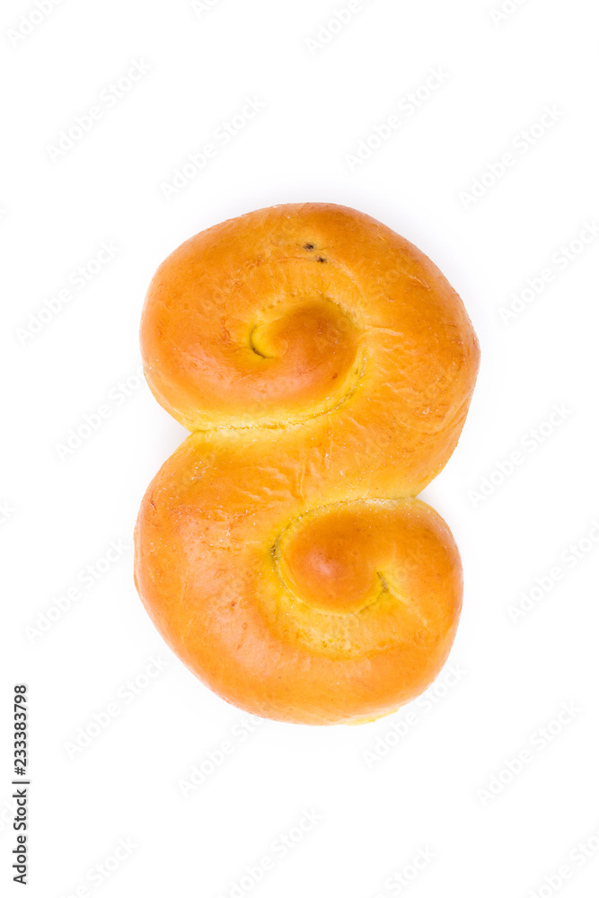 saffron bun isolated on white