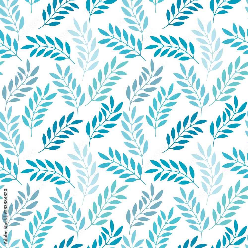 Floral seamless pattern with branches and leaves. Vector illustration. Floral seamless pattern with branches and leaves. Vector illustration.