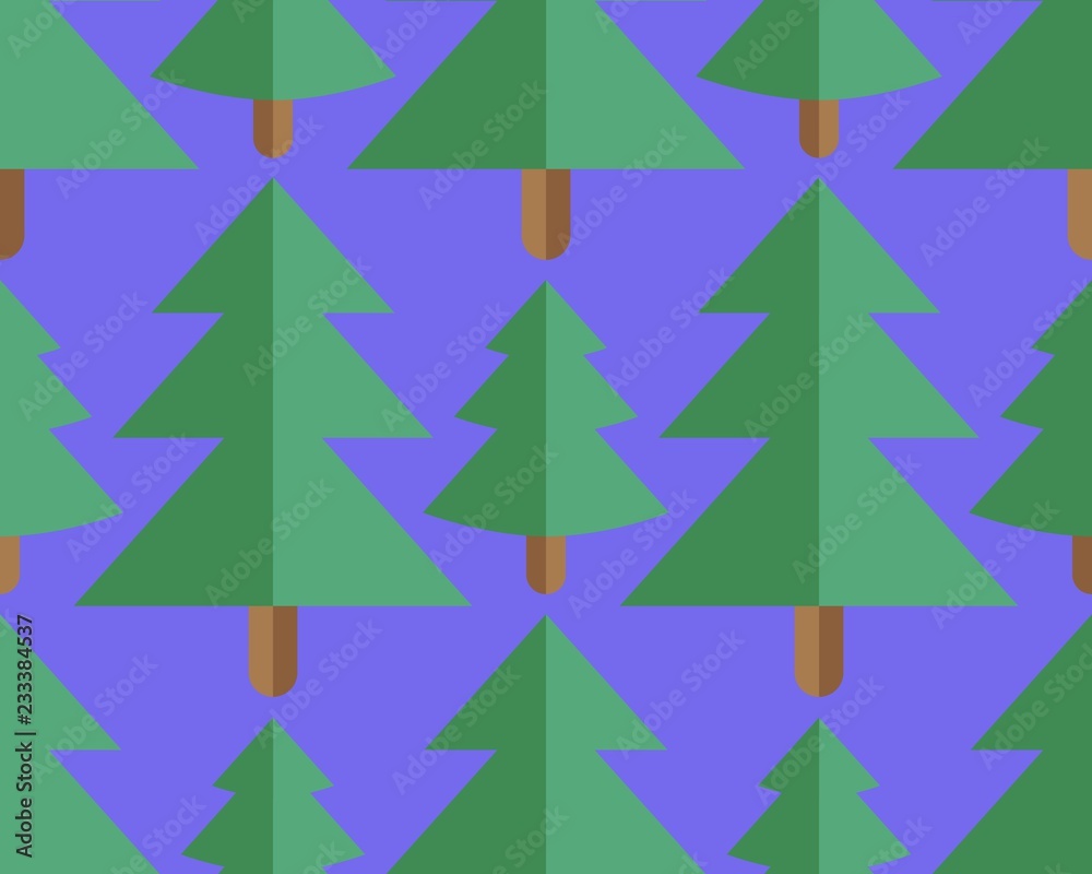 Obraz premium Seamless forest pattern with fir trees. Pattern in a swatch panel.