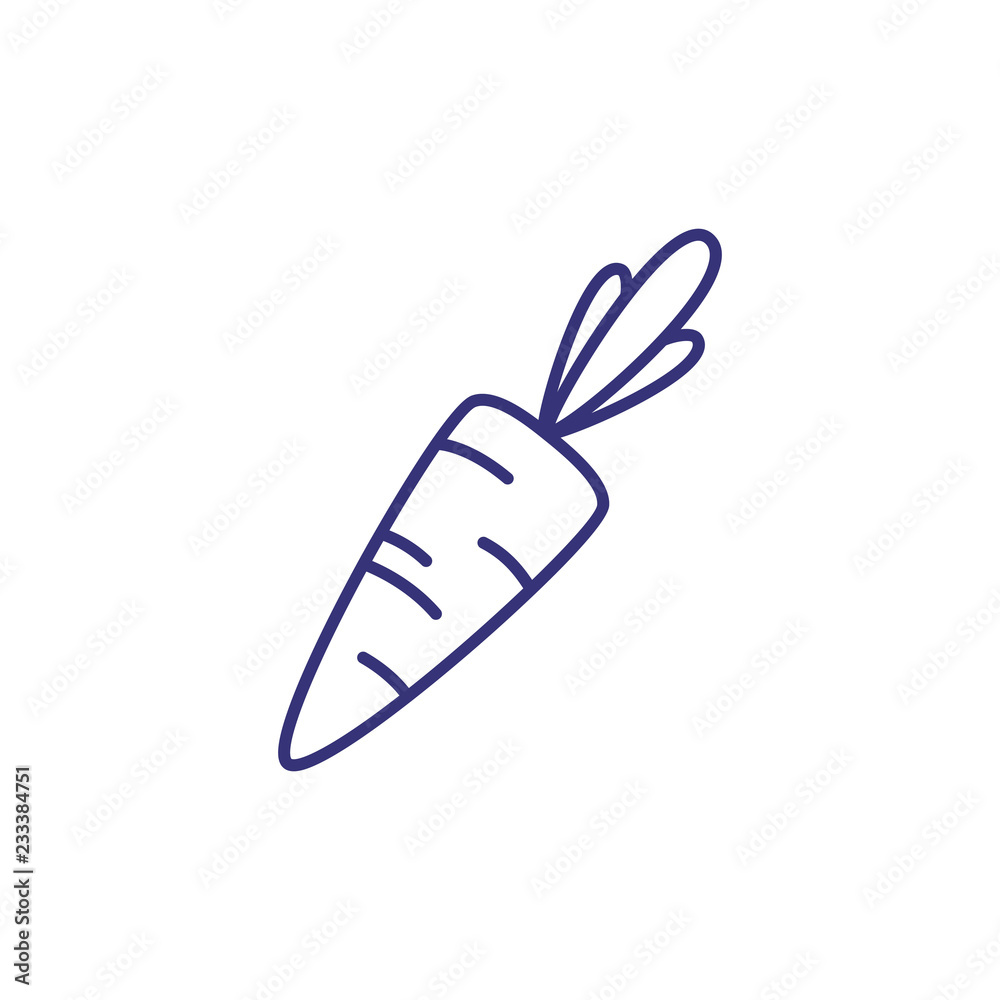 Fototapeta premium Carrot line icon. Vegetable, vitamin, fiber. Organic food concept. Vector illustration can be used for topics like veganism, nutrition, healthy eating