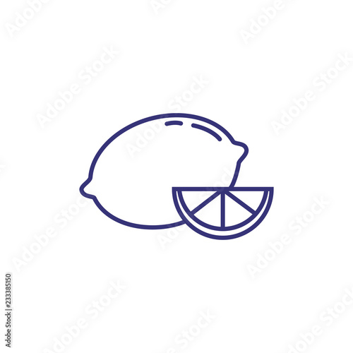 Lemon line icon. Citrus, fruit, zest. Vitamin concept. Vector illustration can be used for topics like cooking, grocery, food