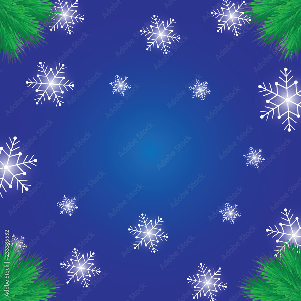 Blue Merry Christmas And Happy New Year Blank Templates