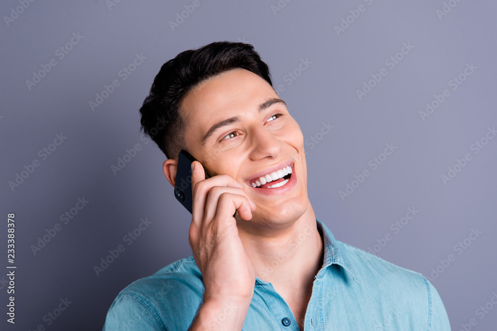 Close-up portrait of nice cute lovely cheerful optimistic positi Close-up portrait of nice cute lovely cheerful optimistic positi