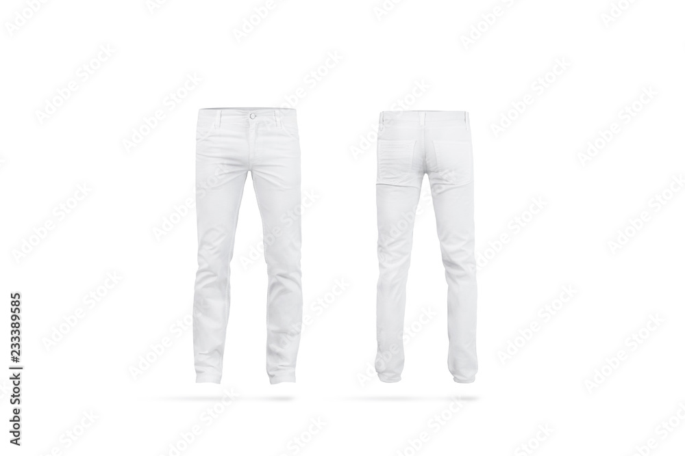 Blank white mens pants mock up, isolated Blank white mens pants mock up, isolated