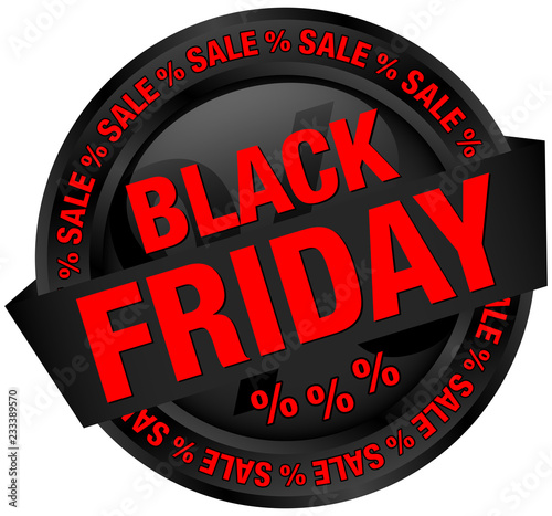 Button Banner “Black Friday" Sale Black/Red