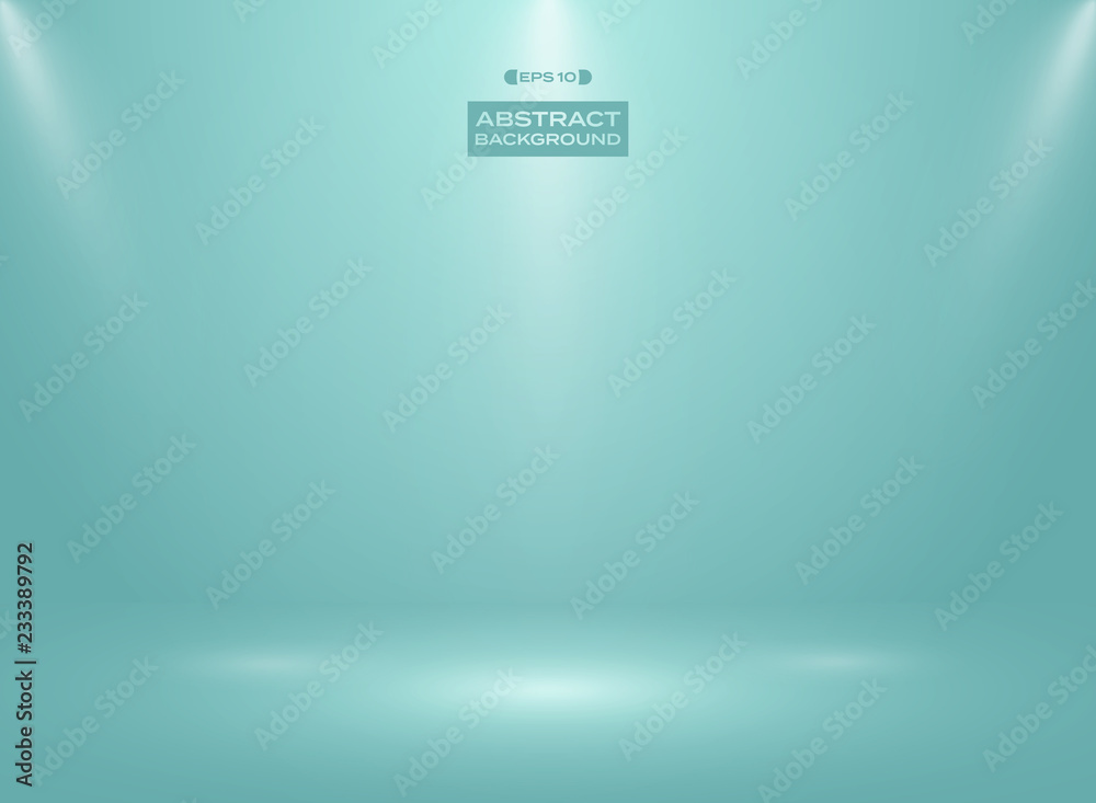 Obraz premium Abstract of blue mint color in studio room background with sportlights.