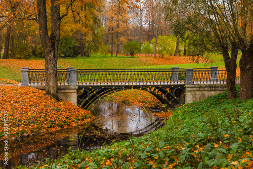 Bridge across the river. Catherine Park. Pushkin, St. Petersburg, Russia