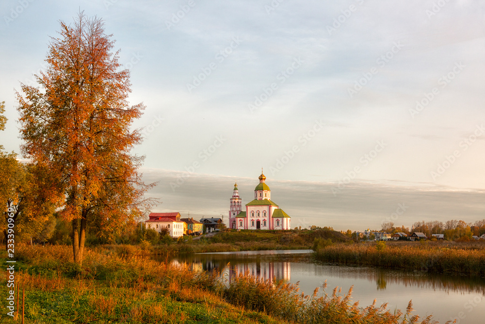 Suzdal, Ilinsky church in autumn day. Russia