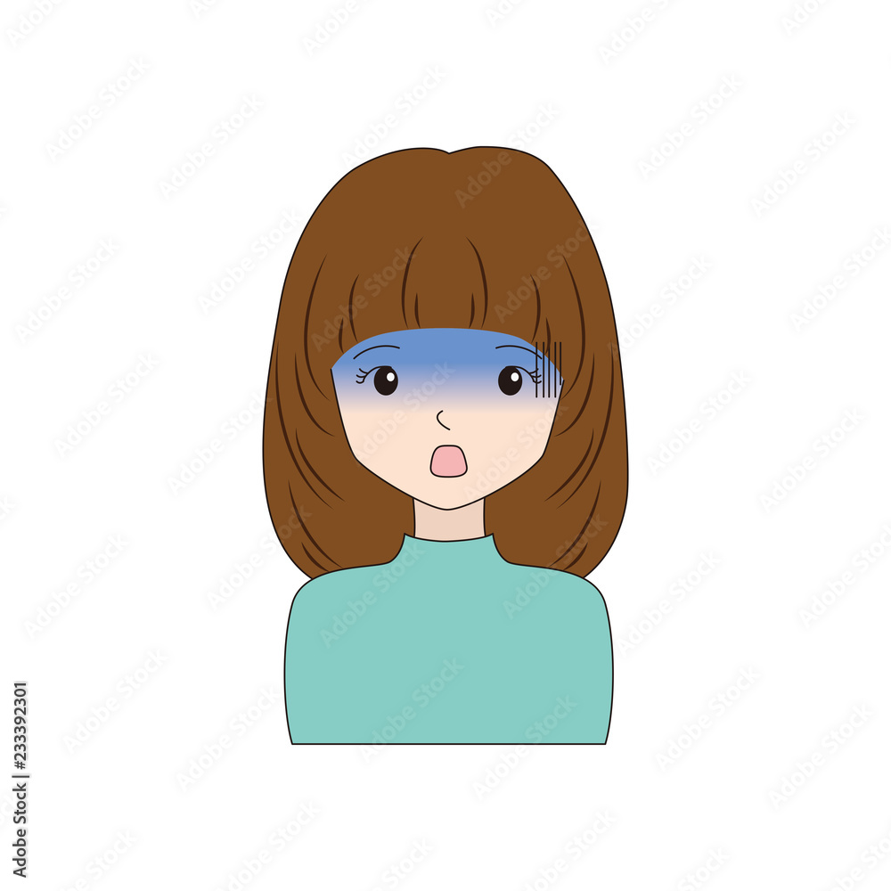 顔が青い女性 顔が青い女性