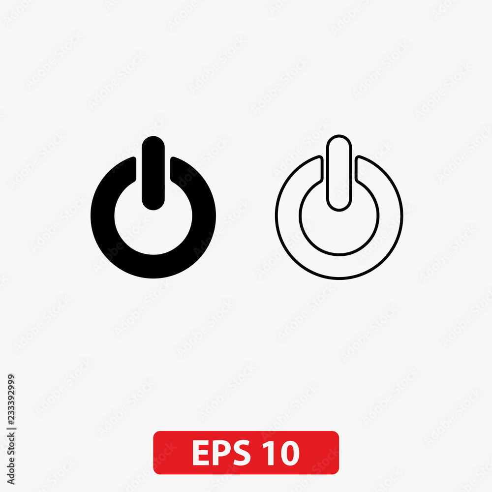 Power button icon. Vector