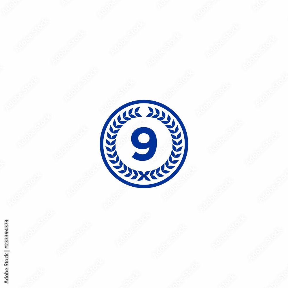 Number on Ornament Circle Logo Vector