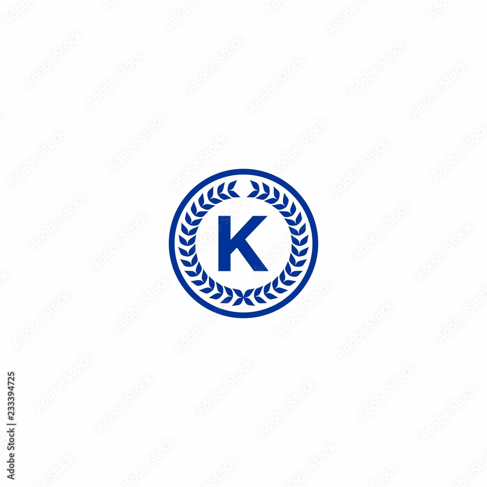 Abc Letter Initial on Ornament Circle Logo Vector Abc Letter Initial on Ornament Circle Logo Vector