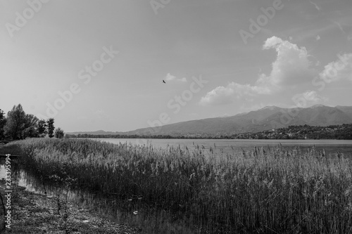 Pusiano lake , panorama , Italy photo