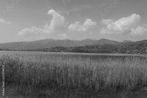 Pusiano lake , panorama , Italy photo