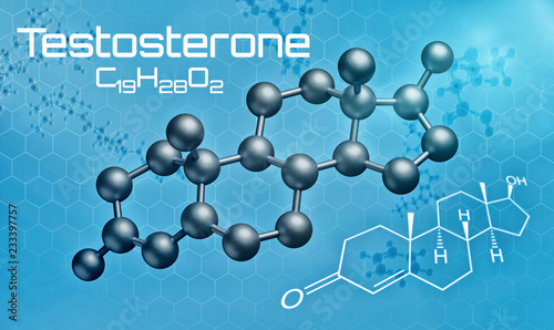 Three-dimensional molecular model of Testosterone - 3d render