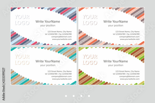 Minimalistic business card vector templates. Universal geometric design with color accent - just place your text. In EPS - CMYK - Calibri