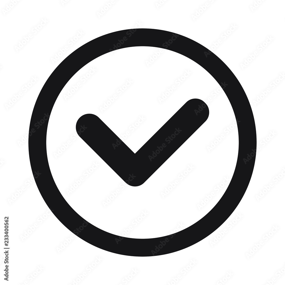 Tick icon vector symbol, checkmark isolated on white background Tick icon vector symbol, checkmark isolated on white background