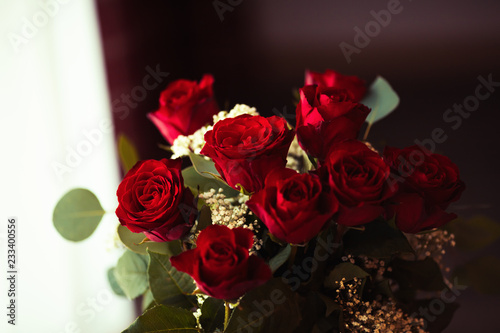 Rosenstrau   mit neun roten Rosen