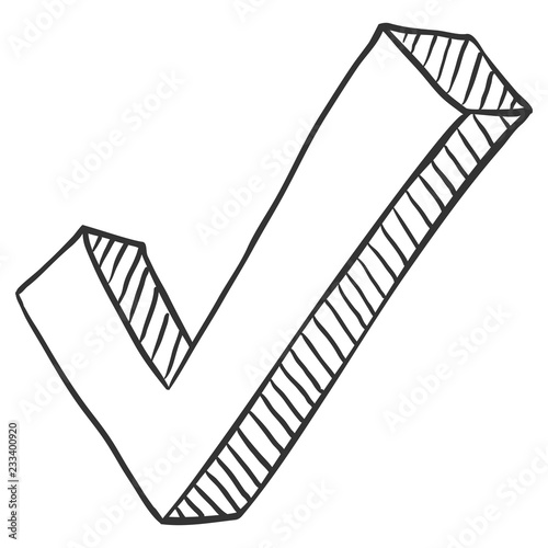 Vector Sketch Ok Symbol. Yes sign.