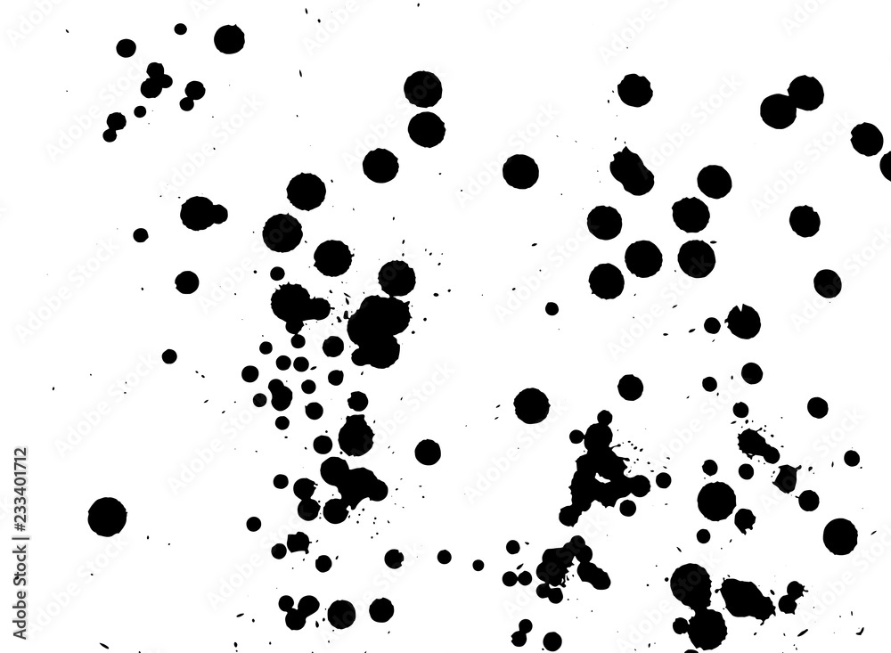 Ink grunge drops texture. Black hand drawn splashes and stains on white background. Ink grunge drops texture. Black hand drawn splashes and stains on white background.