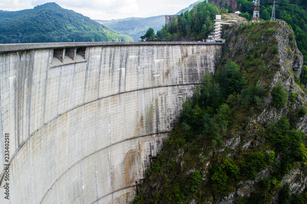 Hydroelectric Dam wall, Vidraru, Romania