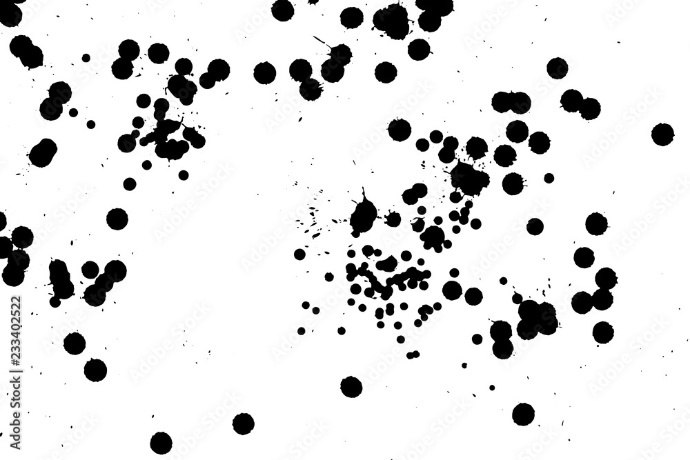 Ink grunge drops texture. Black hand drawn splashes and stains on white background. Ink grunge drops texture. Black hand drawn splashes and stains on white background.
