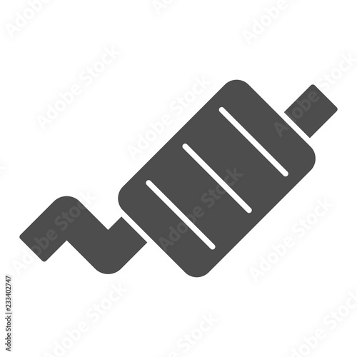 Exhaust pipe solid icon. Car muffler vector illustration isolated on white. Tail-pipe glyph style design, designed for web and app. Eps 10.