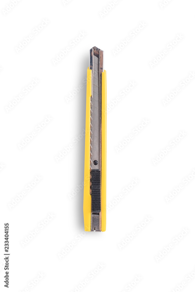 Yellow cutter isolated on white background. Yellow cutter isolated on white background.