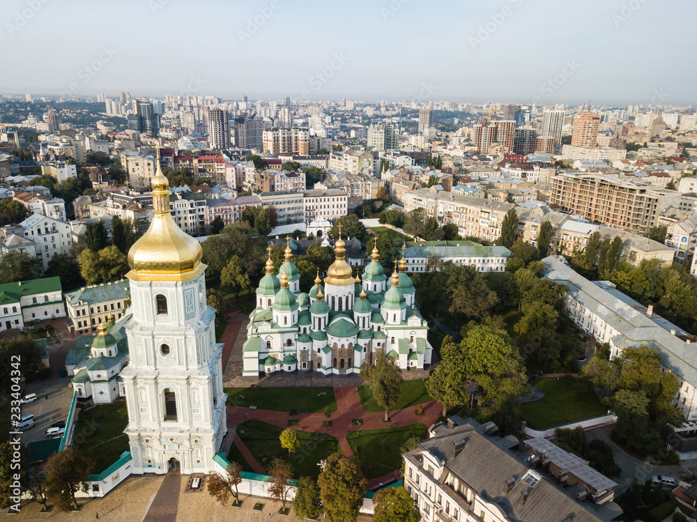 The famous St. Sophia Cathedral in Kiev at sunny day