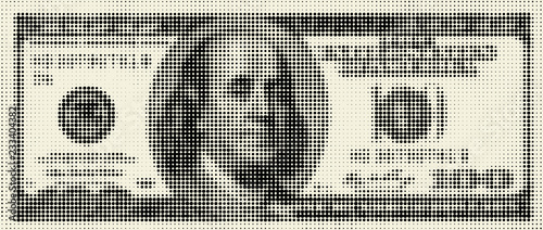 Abstract halftone US dollar vector